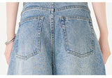 Men Women American Streetwear Vintage Washed Denim Loose Casual Wide Leg Baggy Jeans Couple Harem Jeans Trousers