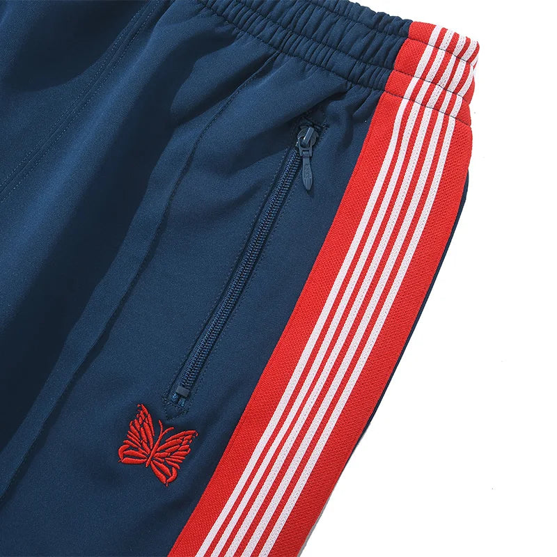 sea blue casual pants men woman loose comfortable side edge weaving stripe embroidery drawstring joggers sweatpants relaxed fit joggers