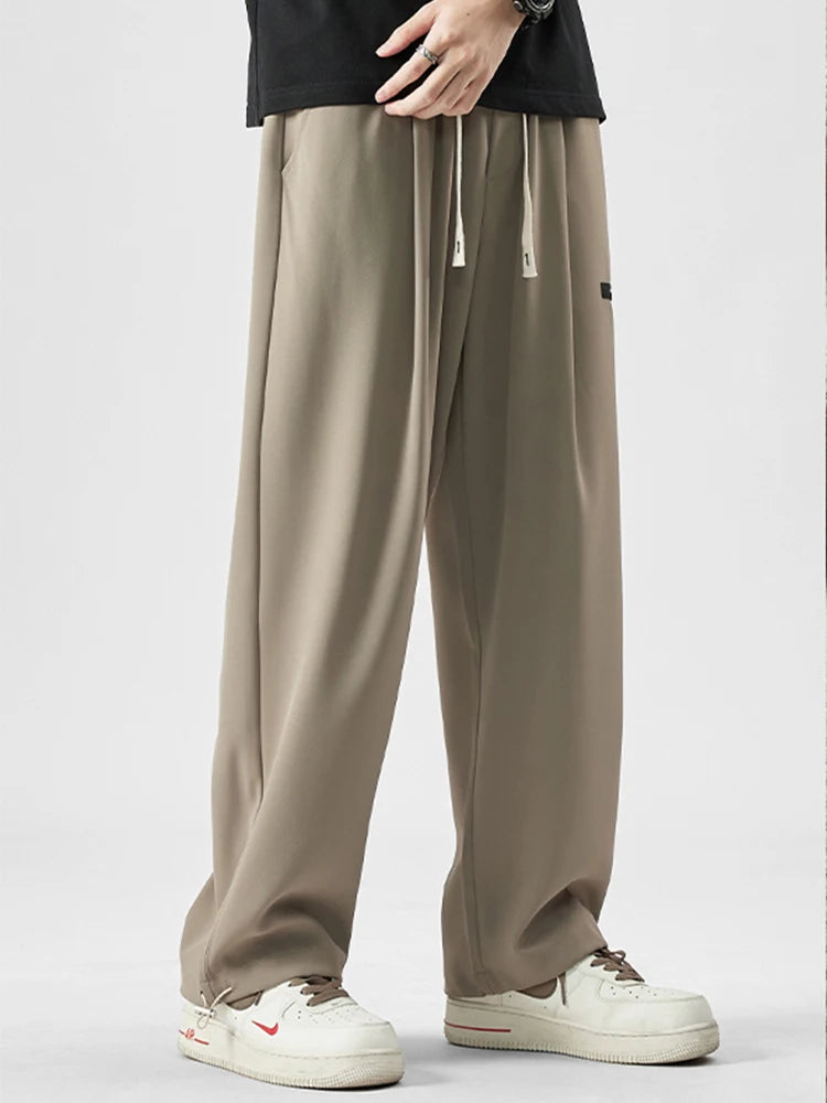 2024 new y2k straight gym pants mens korean fashion sportswear drawstring wide leg sweatpants casual baggy vintage trousers unique joggers style 3361