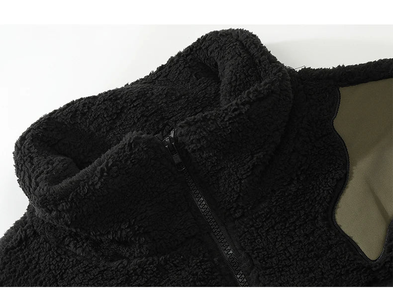 Gothic Oversized Tee – Mens Casual Skulls Patchwork Fleece Jackets Coats New Hairy