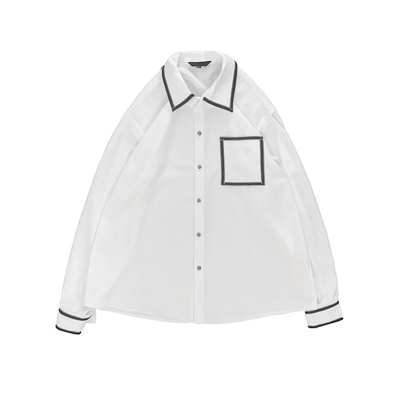 New Fashion Shirt Men's Long-sleeved 2023 Spring And Autumn Casual Loose Shirt Korean Style Comfortable Casual Top Boutique
