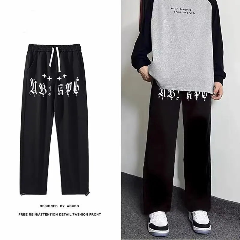 2024 autumn man pants cotton graphic black sweatpants s 5xl men clothing harajuku high street joggers new casual joggers