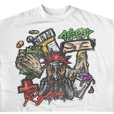 Cyberpunk Broken heart – New Gothic Cartoon Letter Printed Large Pattern T Shirt Cott