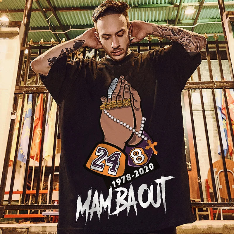 Anime Oversized shirt – R I P Mamba T Shirt Men Cool Summer Short Sleeve Tshirts Vin