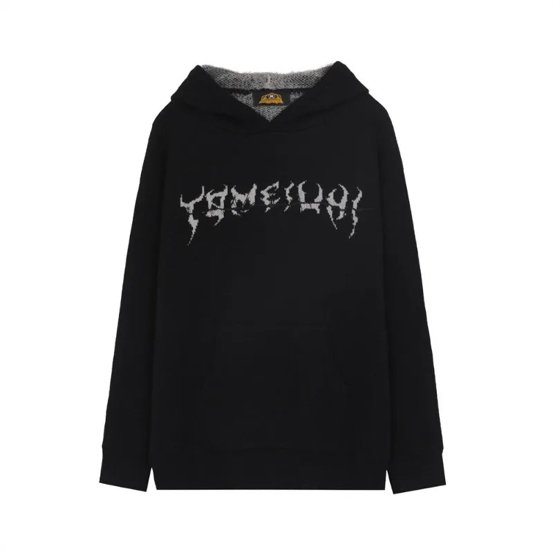 grunge fire sweater, streetwear drip, cozy knitwear for men, oversized grunge aesthetic winter top