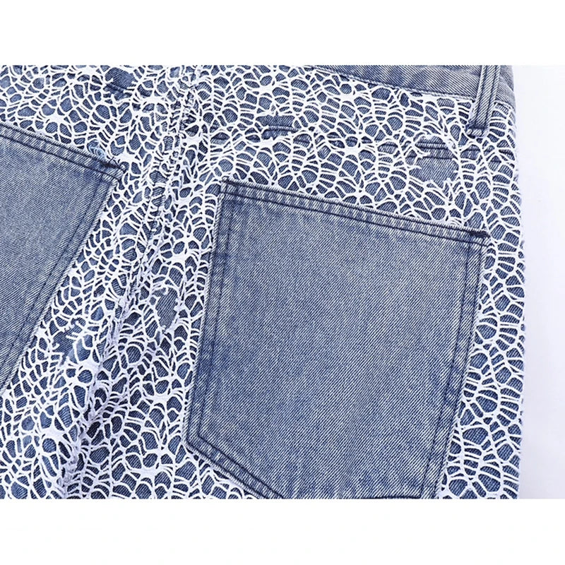 2023 cool design ripped hole mesh gothic blue baggy men jeans pants new fashion straight hip hop denim trousers pantalon homme unique jeans style 5154