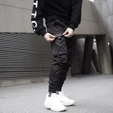 men side pocket cargo harem pants elastic waist trouser streetwear hip hop loose fit ankle drawstring military sweatpant jogger unique joggers style 2772