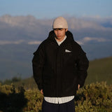 Outdoor Multi Pocket Thicken Man Jacket Winter Retro Warm Camping Cotton-padded Clothes Casual Print Loose Hooded Fashion Coat