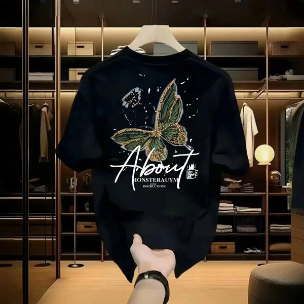 Harajuku Anime panel – Summer Mens 100 Cotton T Shirts Korean Oversized Trendy Prin