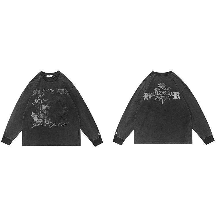 "Retro Rose" Unisex Men Women Streetwear Graphic Sweatshirt Daulet Apparel