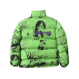 2023 Hip Hop Jacket Parka Men Anime Cartoon Graphic Padded Jacket Coat Warm Winter Streetwear Harajuku Puffer Jackets