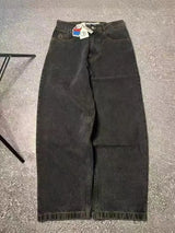 bigboy foreign trade american retro autumn new mens jeans ins black loose straight wide leg cargo pants streetwear men joggers unique joggers style 2371