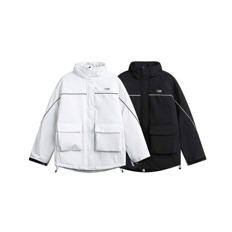 Men's Down Jackets 2023 Winter Outdoor Functional 90% White Duck Down Jacket Warm Cargo Coat Thick Outwear Hip Hop Streetwear