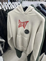 Grunge streetwear hoodie with washed-out and distressed design