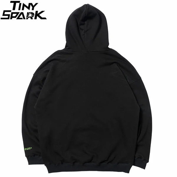 2023 Men Hip Hop Hoodie Sweatshirt Dancing Skull Butterfly Print Harajuku Hoodie Streetwear Winter Fleece Hooded Pullover Cotton