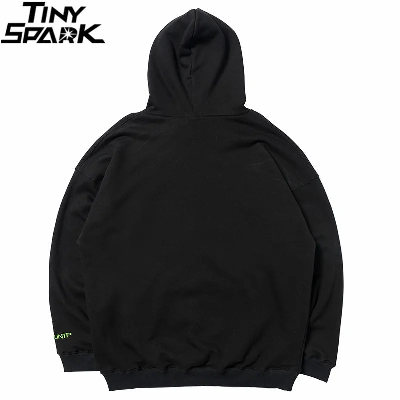 2023 Men Hip Hop Hoodie Sweatshirt Dancing Skull Butterfly Print Harajuku Hoodie Streetwear Winter Fleece Hooded Pullover Cotton