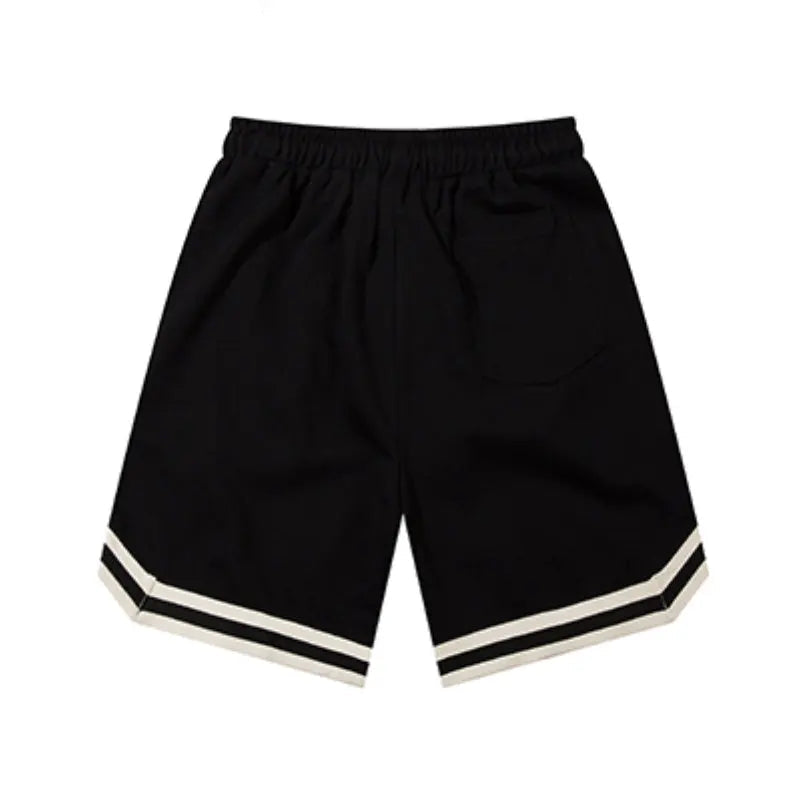 hip hop loose shorts elastic waist pants fashion letter embroidery shorts men casual drawstring streetwear sportswear gym shorts unique shorts style 2322