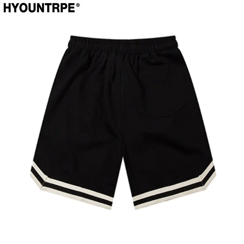 hip hop loose shorts elastic waist pants fashion letter embroidery shorts men casual drawstring streetwear sportswear gym shorts unique shorts style 2322