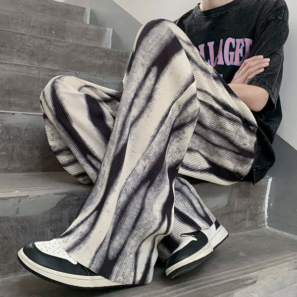 pleated pants mens fashion retro casual pants men japanese streetwear loose hip hop wide leg pants mens ice silk trousers m 3xl minimalist street pants