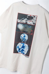 24ss Summer Retro Vintage Anime Print Spaceship High-Street Cotton Tops T-Shirt