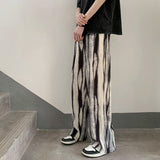 pleated pants mens fashion retro casual pants men japanese streetwear loose hip hop wide leg pants mens ice silk trousers m 3xl menswear bottoms