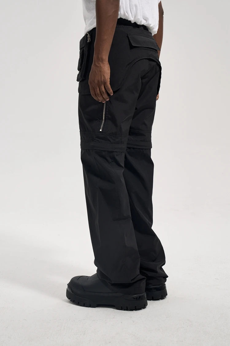 fashion detachable pants streetwear mens new casual hip hop streetwear cargo pocket tactical trousers straight joggers men pants unique joggers style 1639