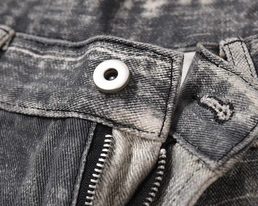 2023 european and american vintage digital printing jeans washed distressed straight denim pants mens streetwear y2k jean pants unique jeans style 5799
