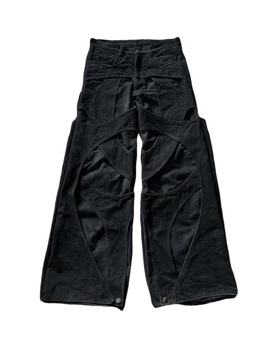 black ripped y2k baggy jeans harajuku hip hop high waist denim pants 2024 new gothic retro jeans for men wide leg streetwear unique jeans style 374