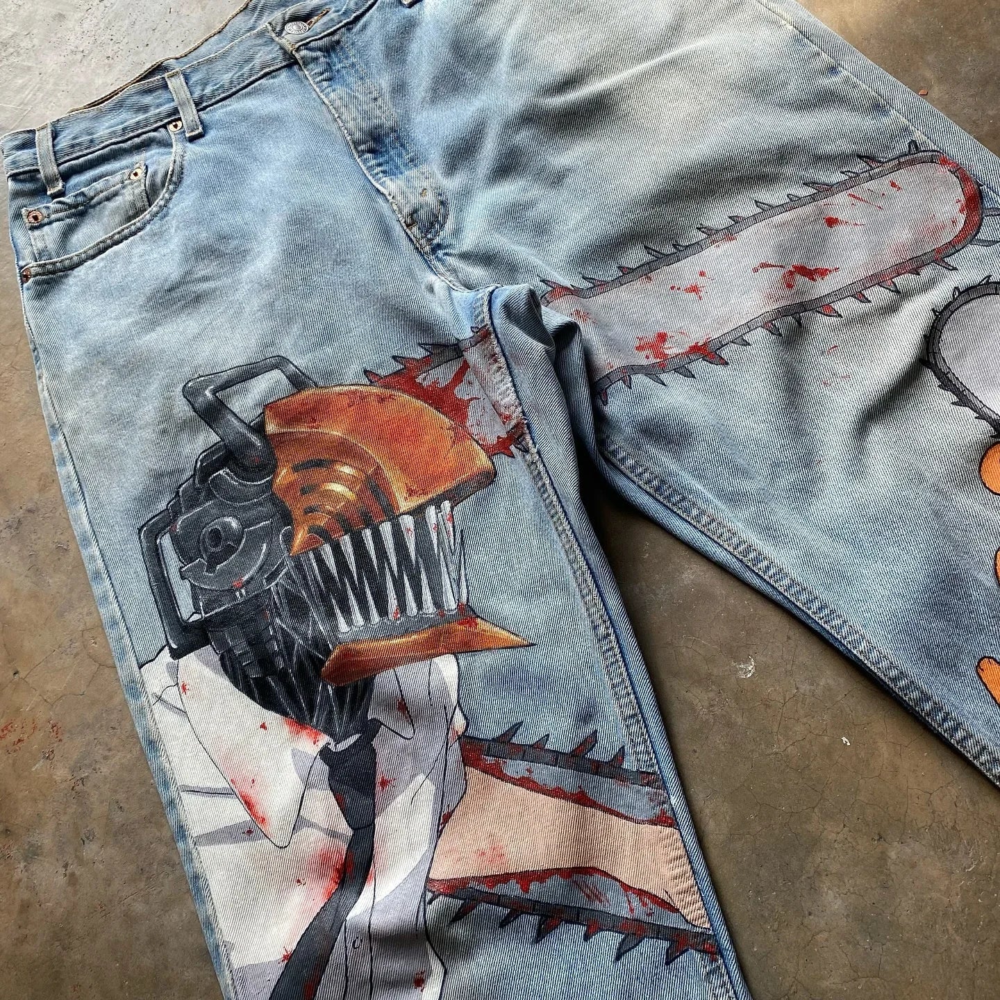 harajuku y2k style blue popular anime graphic wide leg jean fashion streetwear denim mens jeans couples high waist pants unique jeans style 3175