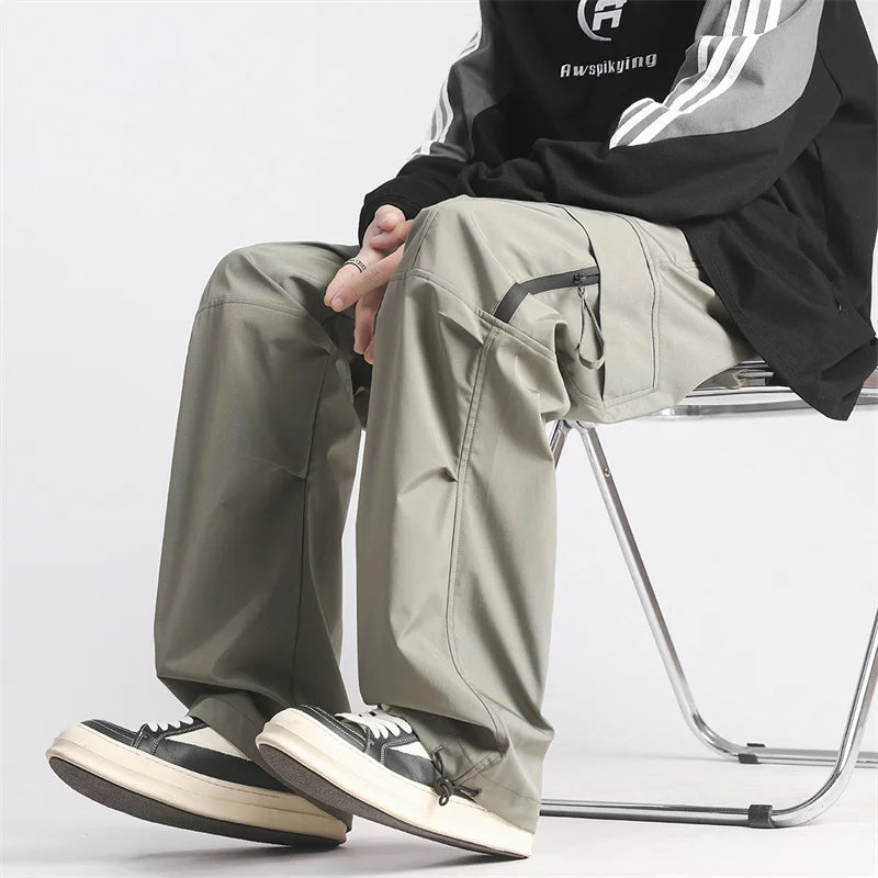 autumn mens cargo pants casual hip hop multi pocket trousers streetwear techwear sweatpants functional baggy pantalones hombre sporty tapered joggers