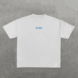 European and American Harajuku Hip-hop Retro Letter Printing Oversized Short-sleeved Tops Men Y2k Summer Street Wear Women