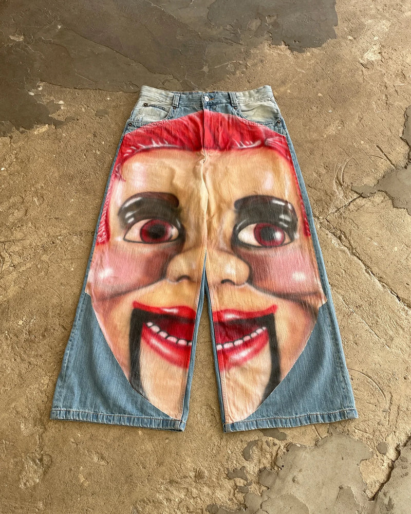 high street casual puppet master pattern sweatpants retro y2k men jeans street hip hop straight harajuku streetwear men clothing urban active pants