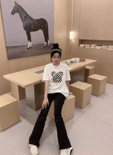 Gothic Aesthetic print tee – New Luxury Sweet Girl Giraffe Diamonds Crystals T Shirts Kor