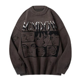 hip hop knitted anime oversized sweater mens ripped sleeve pullover streetwear unisex new casual loose sweaters jumpers knitwear - soft fleece-lined outerwear, 2025 streetwear drop, vintage look oversized hoodie