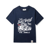 Anime Oversized shirt – Amekaji Vintage Classic Car Printed T Shirt Men 2023 Spring