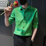 2023 Summer New Fashion Shirt Men's Short Sleeve Cardigan Casual Shirt Thin Section Men's Korean Short Sleeve Clothes
