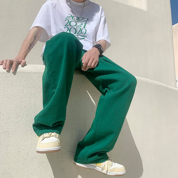 4 colors baggy jeans men fashion casual wide leg jeans men streetwear loose hip hop straight denim pants mens trousers m 2xl ripped baggy denim