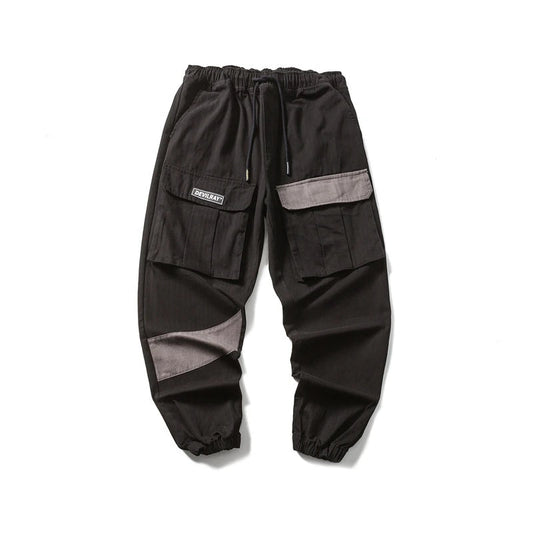 rainbowtouches 2022 tidal current new brand mens cargo pants harajuku fashion tie feet trousers loose safari style boy overalls combat utility trousers