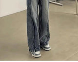 american high street hip hop men and women trendy washed straight leg jeans autumn couple loose micro flared casual pants y2k unique jeans style 52