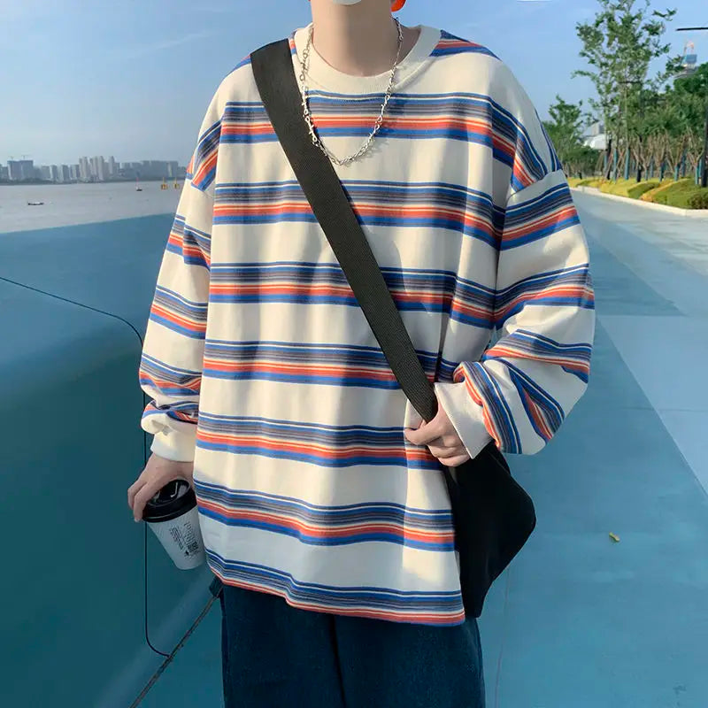 Trapwear Tribal flame – 2023 Spring New Fashion Striped Long Sleeved Comfortable Cas