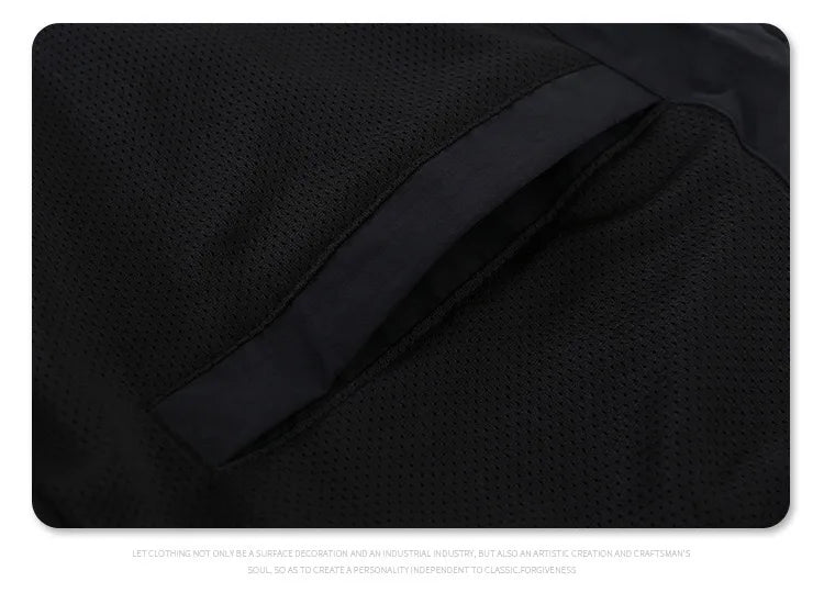 Black Techwear Zip Jacket with Stand Collar – Urban Street Fit