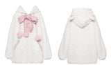 Harajuku Sweet Thicknecked Bow College Coat Woman Zip Up Hoodie Sailor