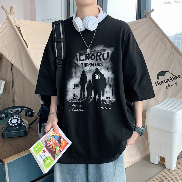 Cyberpunk Chrome print – New Anime Graphic Print Short Sleeve T Shirt For Men Hip Hop