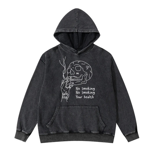 glitchcore chrome print featuring rainbowtouches washed hoodie for men vintage popular stranger hip hop winter printing high street clothes black mens clothing