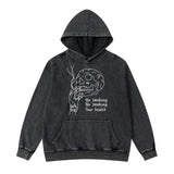 glitchcore chrome print featuring rainbowtouches washed hoodie for men vintage popular stranger hip hop winter printing high street clothes black mens clothing