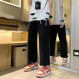2023 european and american mens jeans new products personality trend hip hop fringed loose wide leg denim trousers unique jeans style 706