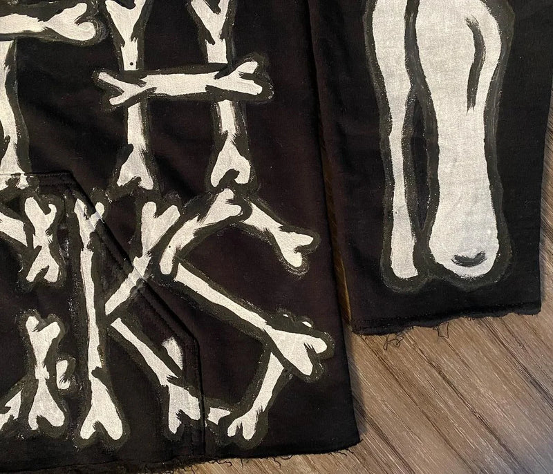 Y2K Womens Clothing Sweatshirt Long Sleeved Pullover Handdrawn Pattern