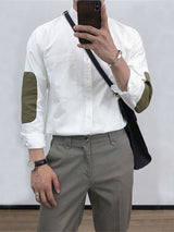 2023 Spring And Autumn New Casual Shirt Men's Splicing Retro Loose Long-sleeved Shirt Boutique Clothing Simple Style
