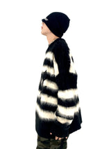 hip hop knitted pullover, bold design pullover, cozy fashion fit, stylish street outfit, modern aesthetic appeal
