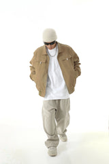 mens soild color jacket and coat casual zipper bomber jackets with pocket high street cargo outerwear short homme men clothin - variant style 92195a for streetwear fashion